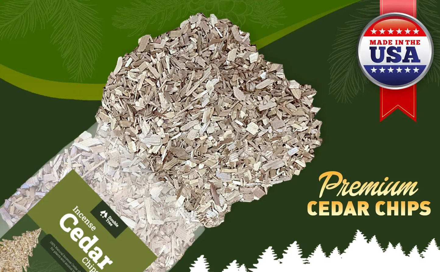 Double Tree Incense Cedar Wood Chips for Potting House Plants, Vegetable Garden Beds, Yard, Pet Bedding & Landscaping, 100% Natural & Shredded, Cedar Shavings for Indoor & Outdoor Use - Double Tree Forest Products