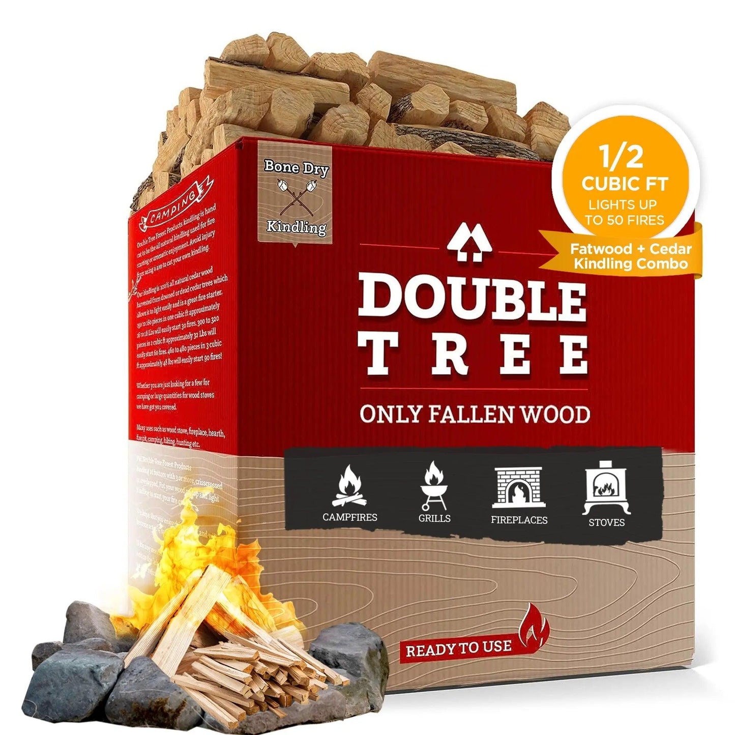 Fatwood and Cedar Kindling Bundle - 100% Natural - Double Tree Forest Products