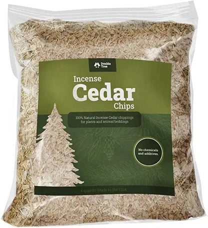 Double Tree Incense Cedar Wood Chips for Potting House Plants, Vegetable Garden Beds, Yard, Pet Bedding & Landscaping, 100% Natural & Shredded, Cedar Shavings for Indoor & Outdoor Use - Double Tree Forest Products