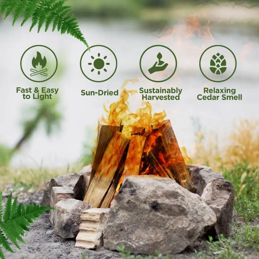 Fatwood and Cedar Kindling Bundle - 100% Natural - Double Tree Forest Products